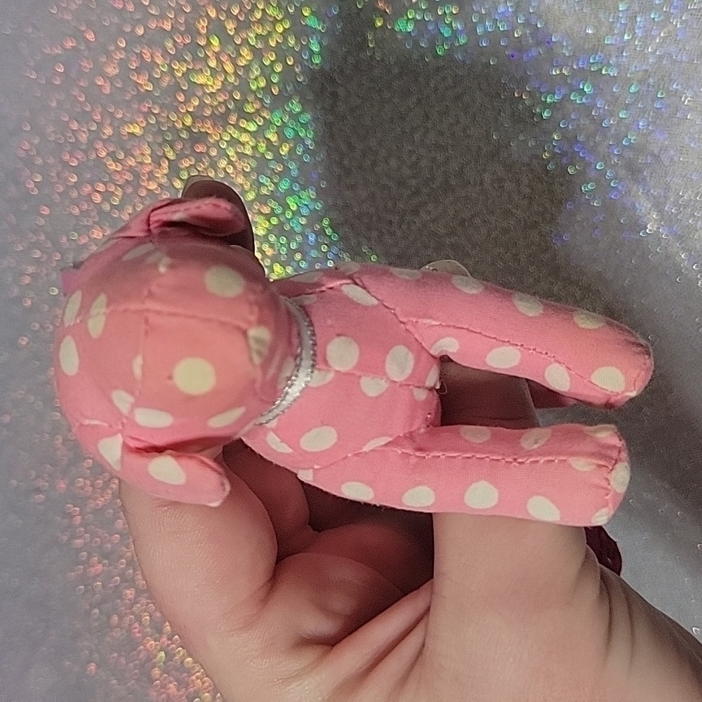 RARE HTF Pink Polka Dot Mini Dog Christmas Ornament Display Prop - Picture 6 of 8